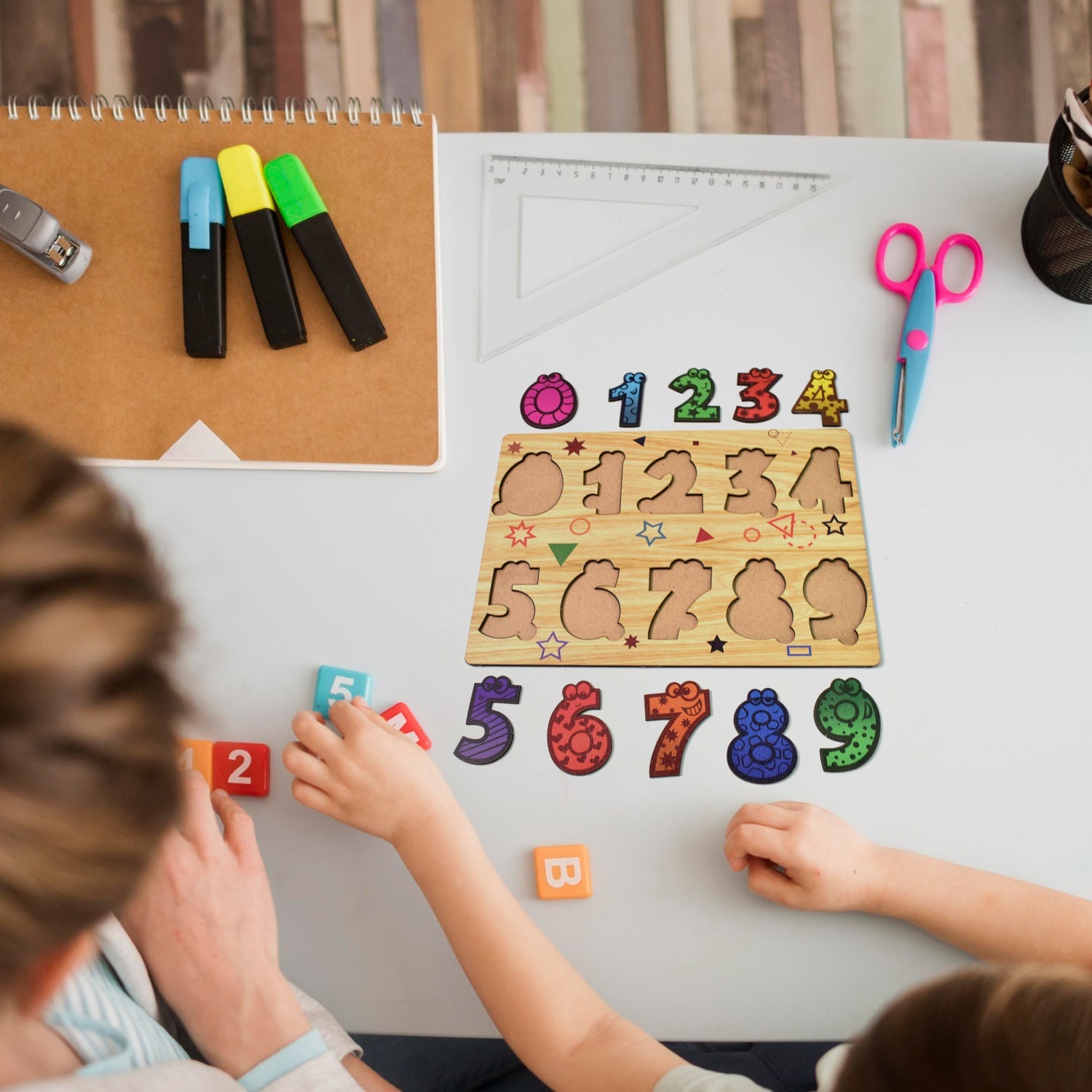 Wooden Number Puzzle Learning Educational Board (1 Set / 28×20 Cm) Wooden Number Puzzle Learning Educational Board (1 Set / 28×20 Cm)